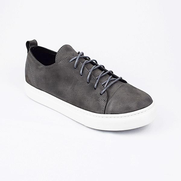 Basket Homme BH0012 Gris Nibique .......... Basket cuir pour homme Maroc